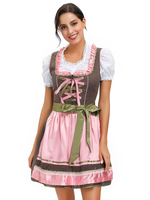 Octoberfest Maid Kostüm Schürze Kleid Top 3-teiliges Set Servant Halloween Frauen Kostüme Full Set