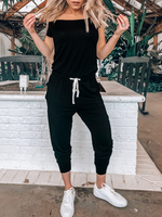 Off The Shoulder Jumpsuit Kurzarm Summer One Piece Outfit