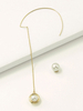 Ohrringe Blond Ketten Zinklegierung Chic Runde Brilliant Imitation Perle durchbohrt Frauen Schmuck