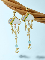 Ohrringe Blond Ketten Zinklegierung Imitation Perle durchbohrt Frauen Schmuck