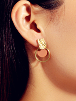 Ohrringe blond Pailletten Metall durchbohrt Frauen Schmuck