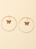 Ohrringe Blond Schmetterling Metall Rund Brillant Nicht Stein Durchbohrt Damen Schmuck