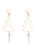 Ohrringe Blond Strass Kupfer Rund Brilliant Zirkonia durchbohrte Frauen Schmuck
