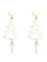 Ohrringe Blond Strass Kupfer Rund Brilliant Zirkonia durchbohrte Frauen Schmuck