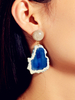 Ohrringe Blue Metal Pierced Women Jewelry
