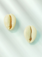 Ohrringe Ecru Weiß Cameo Shell Bohemian Piercingohrring Damen Schmuck