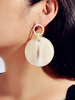 Ohrringe Ecru White Resin Pierced Hoop Huggie Damenschmuck