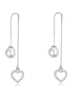 Ohrringe für Damen in Weiß 1 Piercing Ohrringe Ohrring Perlen und Kristall mit vollbrillantschliff in Weiß