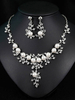 Ohrringe Halskette Set Hochzeit Perlen Brautschmuck Set