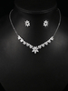 Ohrringe Halskette Set Silber Hochzeit Schmuck Zirkonia Brautschmuck