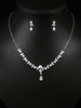 Ohrringe Halskette Set Silber Hochzeitsschmuck Brautschmuck