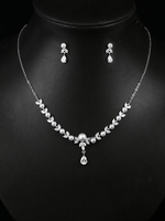 Ohrringe Halskette Set Silber Hochzeitsschmuck Brautschmuck