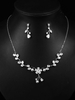 Ohrringe Halskette Silber Hochzeitsschmuck Set Braut Accessoires