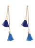 Ohrringe in blau Fringe Boho Metall-Ohrringe