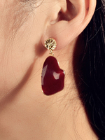 Ohrringe Ture Red Metal Pierced Sweetheart Hoop Huggie Frauenschmuck