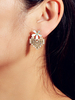 Ohrringe White Metal Pierced Flower Frauen Schmuck Ohrringe