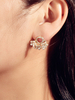 Ohrringe White Metal Pierced Flower Frauen Schmuck Ohrringe