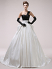 One Shoulder-Brautkleid aus Satin mit Kapelle-Schleppe in Zweifarben