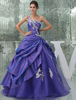 One-Shoulder Kleid Sicke Applique Taft gefalteten Stock Länge Quinceanera Kleid