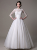 Organza Spitze Prinzessin Stil Brautkleid mit 3/4 Ärmeln und Pailletten Milanoo