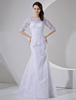 Organza und Satin Mermaid-Brautkleid mit Perlen-Appliaktion in Weiß