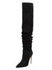 Overknee-Stiefel für Frauen Winterschuhe mit schwarzen Spitzen und Oberschenkel