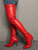 Overknee-Stiefel Red Pointed Toe 4.3 "Stöckelabsatz Overknee-Stiefel für Frauen