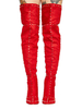 Overknee-Stiefel Rote Wildleder-Zehennieten High Heel High Boots Damen Winterstiefel