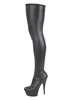 Overknee-Stiefel Schwarze runde Kappe 5.9 "Overknee-Stiefel für Frauen