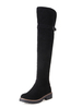 Overknees Stiefel Flach Monogram Suede Damen Winter Schuhe