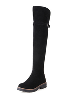 Overknees Stiefel Flach Monogram Suede Damen Winter Schuhe
