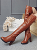 Overknees Stiefel mit Blockabsatz Damen Winter Schuhe