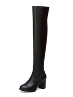 Overknees Stiefel mit Blockabsatz Damen Winter Schuhe