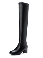 Overknees Stiefel mit Blockabsatz Damen Winter Schuhe