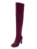 Overknees Stiefel mit Blockabsatz Monogram Suede Damen Winter Schuhe