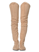Overknees Stiefel mit Blockabsatz Nubukleder Damen Winter Schuhe