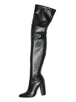 Overknees Stiefel mit Blockabsatz PU Damen Winter Schuhe