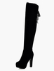 Overknees Stiefel mit Blockabsatz Veloursleder Damen Winter Schuhe