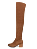 Overknees Stiefel mit Blockabsatz Veloursleder Damen Winter Schuhe