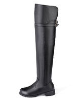 Overknees Stiefel mit Puppy Heels PU und Schnallen Damen Winter Schuhe
