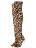 Overknees Stiefel mit Stilettos Elastan Stoff Damen Winter Schuhe