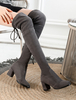 Overknees Stiefel mit Stilettos Elastan Stoff Damen Winter Schuhe