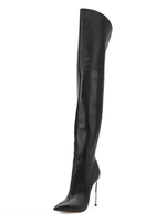 Overknees Stiefel mit Stilettos Kunstleder Damen Winter Schuhe