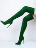 Overknees Stiefel mit Stilettos Kunstseiden Damen Winter Schuhe