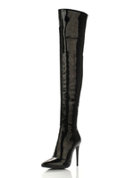 Overknees Stiefel mit Stilettos Lackleder Damen Winter Schuhe