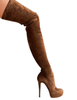 Overknees Stiefel mit Stilettos Nubukleder Damen Winter Schuhe