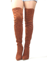 Overknees Stiefel mit Stilettos Nubukleder Damen Winter Schuhe