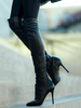 Overknees Stiefel mit Stilettos Nubukleder Damen Winter Schuhe