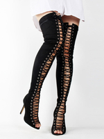 Overknees Stiefel mit Stilettos Nubukleder Damen Winter Schuhe