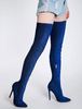Overknees Stiefel mit Stilettos Paillettestoff Damen Winter Schuhe